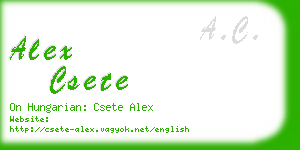 alex csete business card